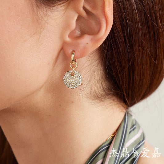 White Crystal Pendant Earrings