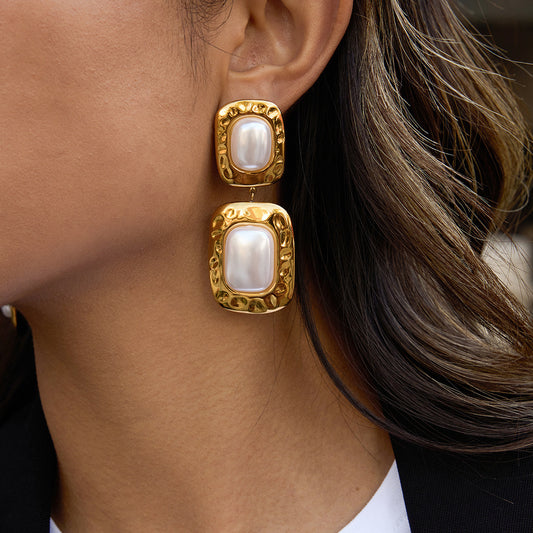 Resin Pearl Stud Earrings