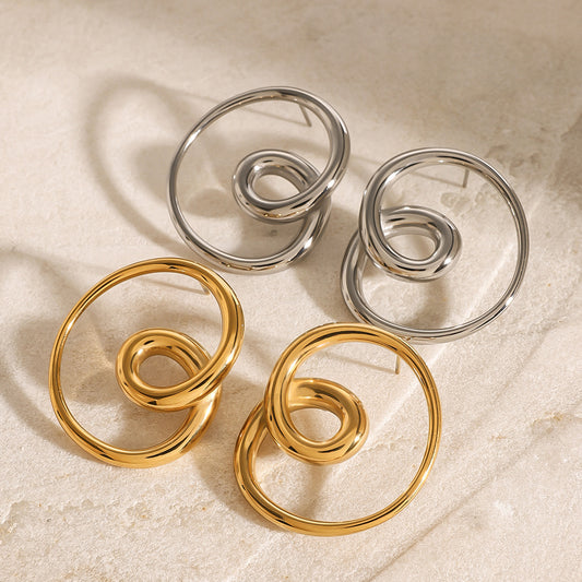 Spinning Hollow Stud Earrings
