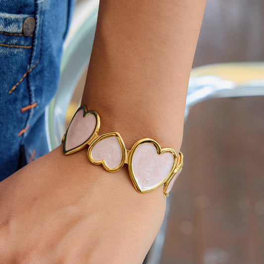Enamel Heart Bangle