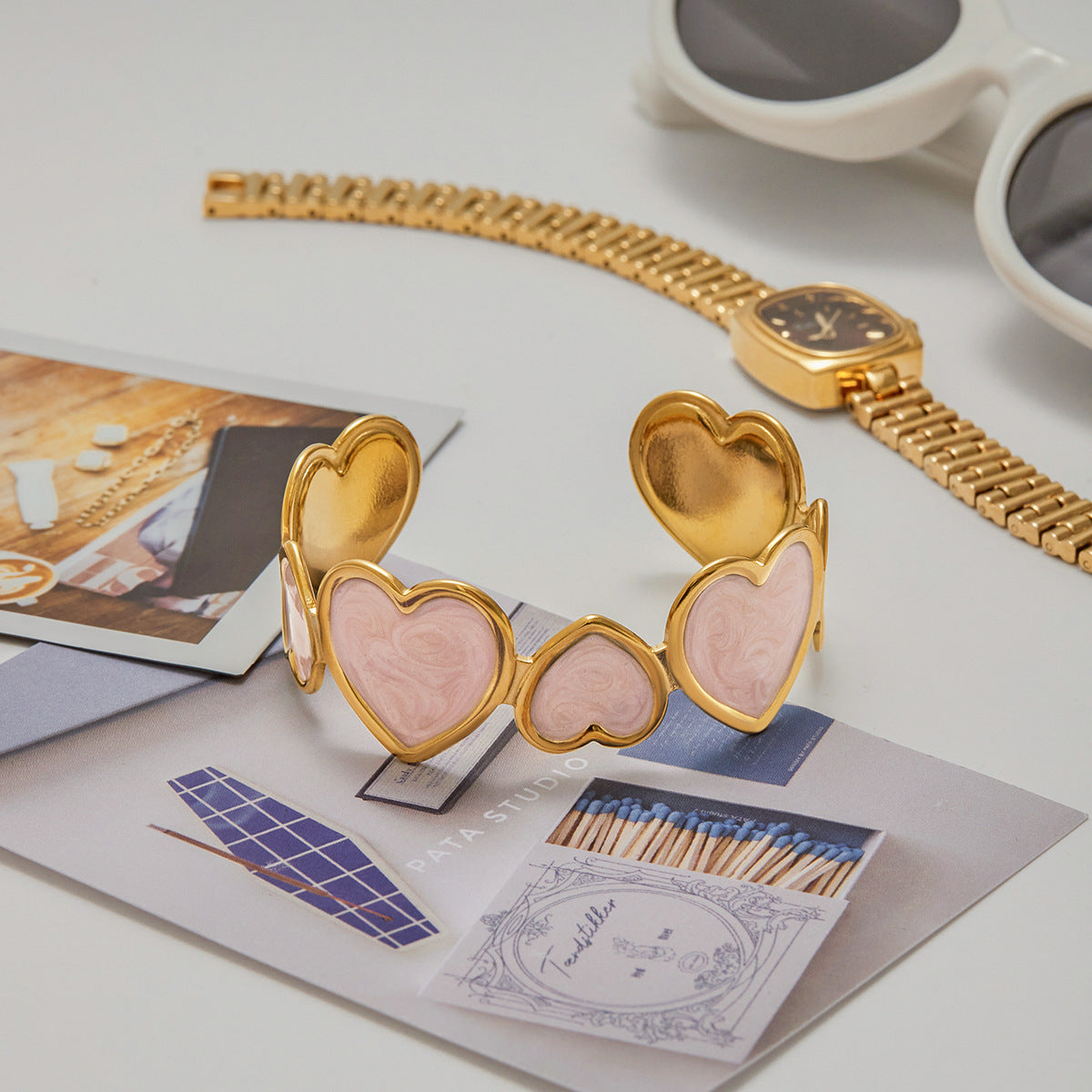 Enamel Heart Bangle