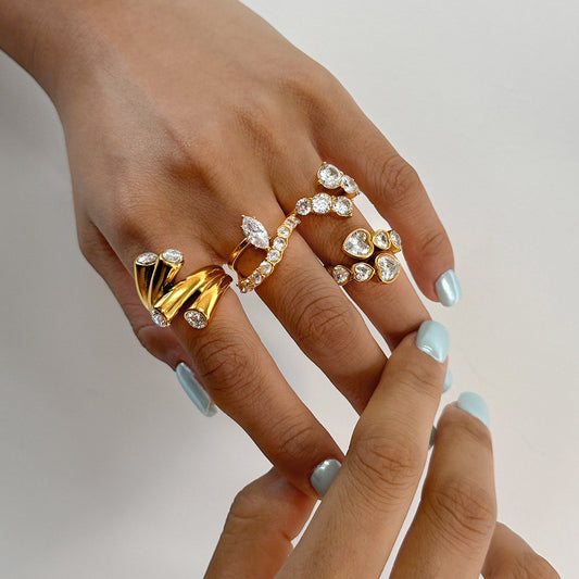 Minimalist Cubic Zirconia Wrap Ring