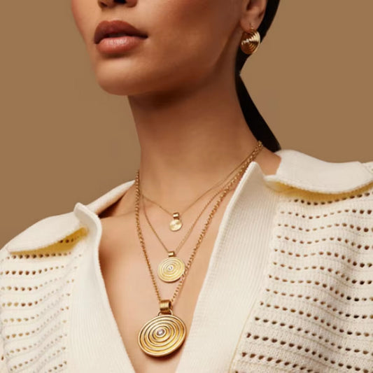 Stainless steel 18k gold-plated round jewelry