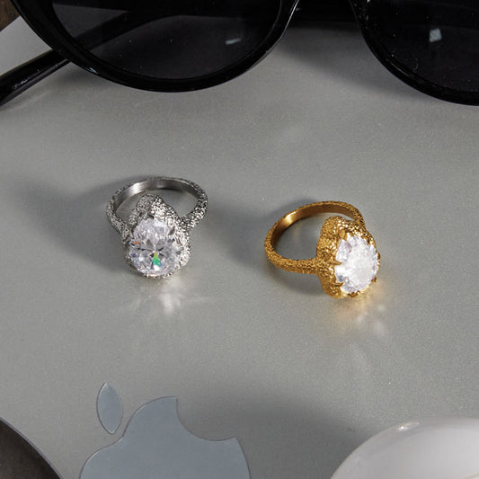 Waterproof Sand Gold Ring