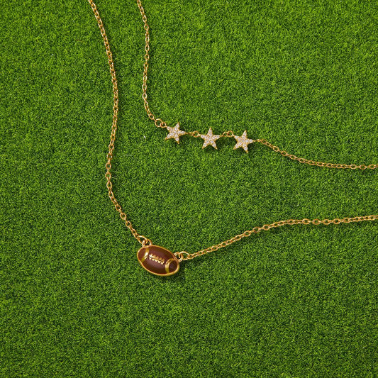 Rugby Football Titanium Steel Necklace