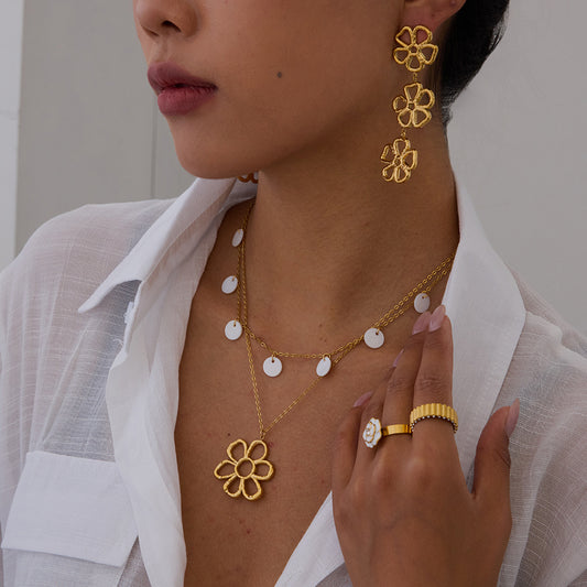 Flower Pendant Earrings