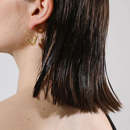 Stainless steel 18k gold-plated earrings