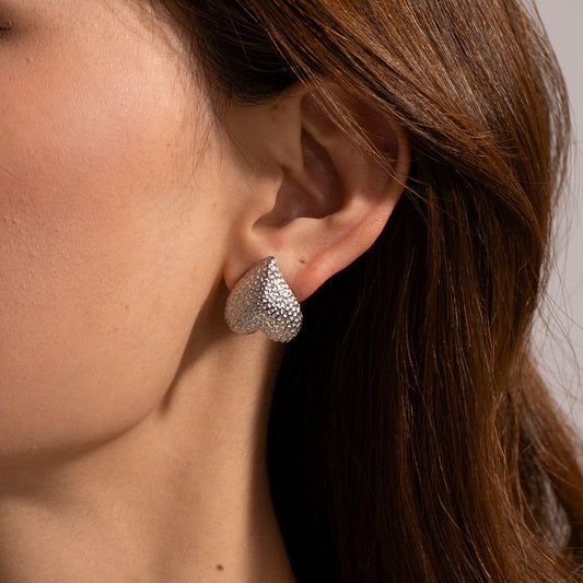 Stainless steel 18k gold-plated heart earrings