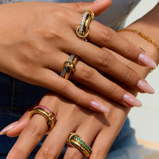 Stainless steel 18k gold-plated ring