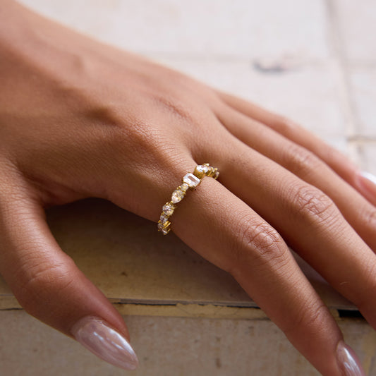 Irregular White Zircon Ring