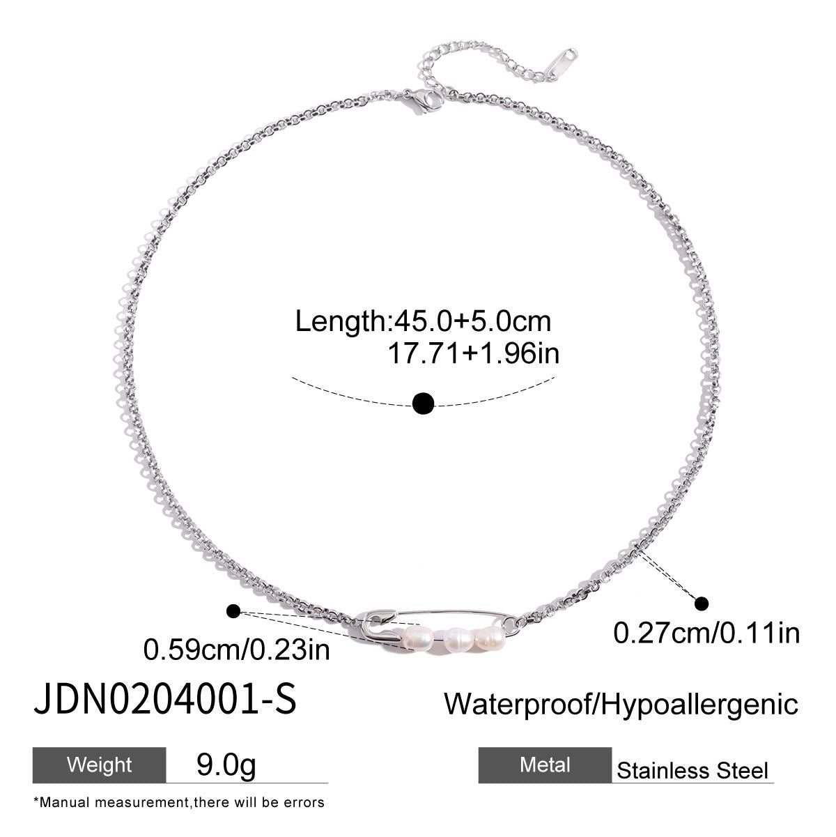 Titanium stainless steel pin necklace