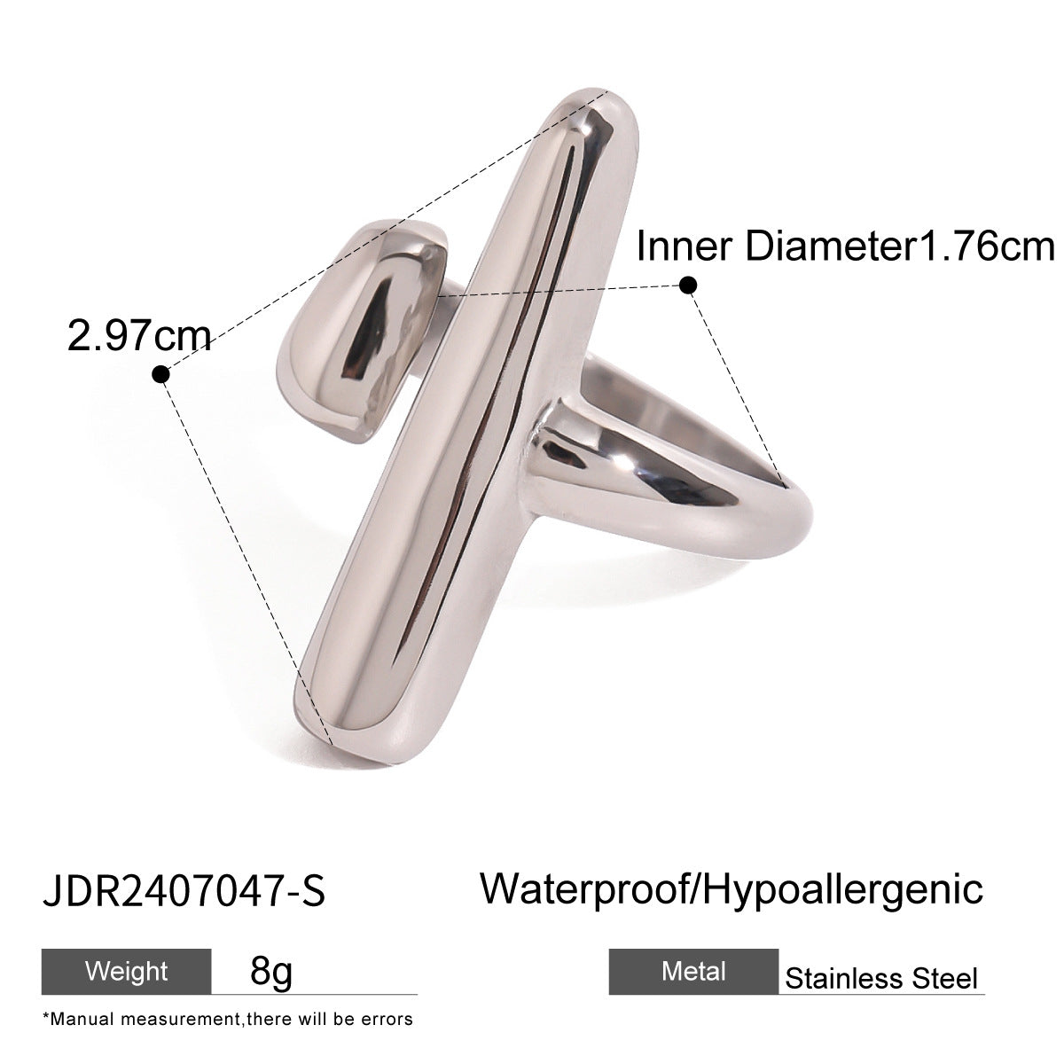 Stainless steel 18k gold-plated ring