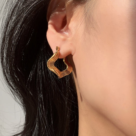 Stainless steel 18k gold-plated earrings