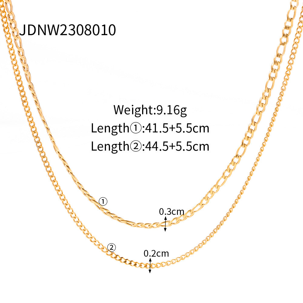 Stainless steel 18k gold-plated collar bone necklace