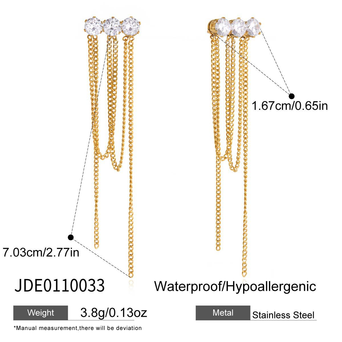 Zircon Tassel Earrings