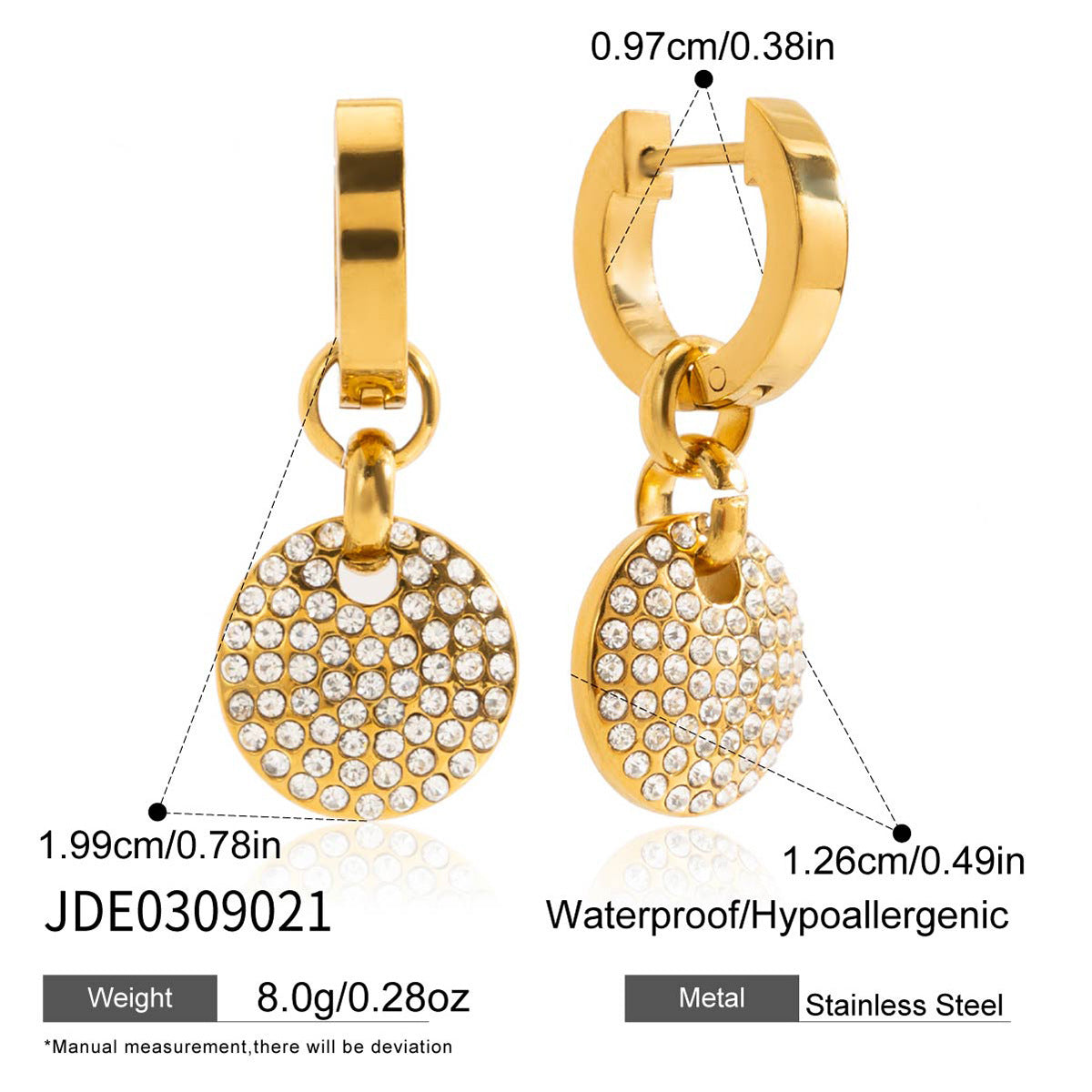 White Crystal Pendant Earrings