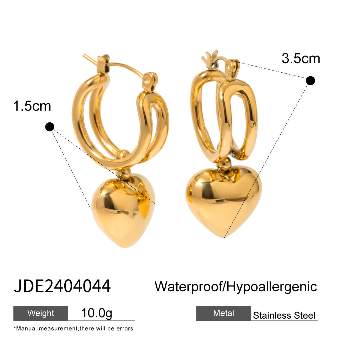 Smooth Heart Earrings