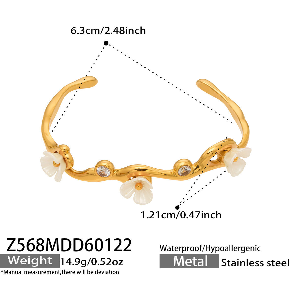 Sakura Zircon Open Bangle