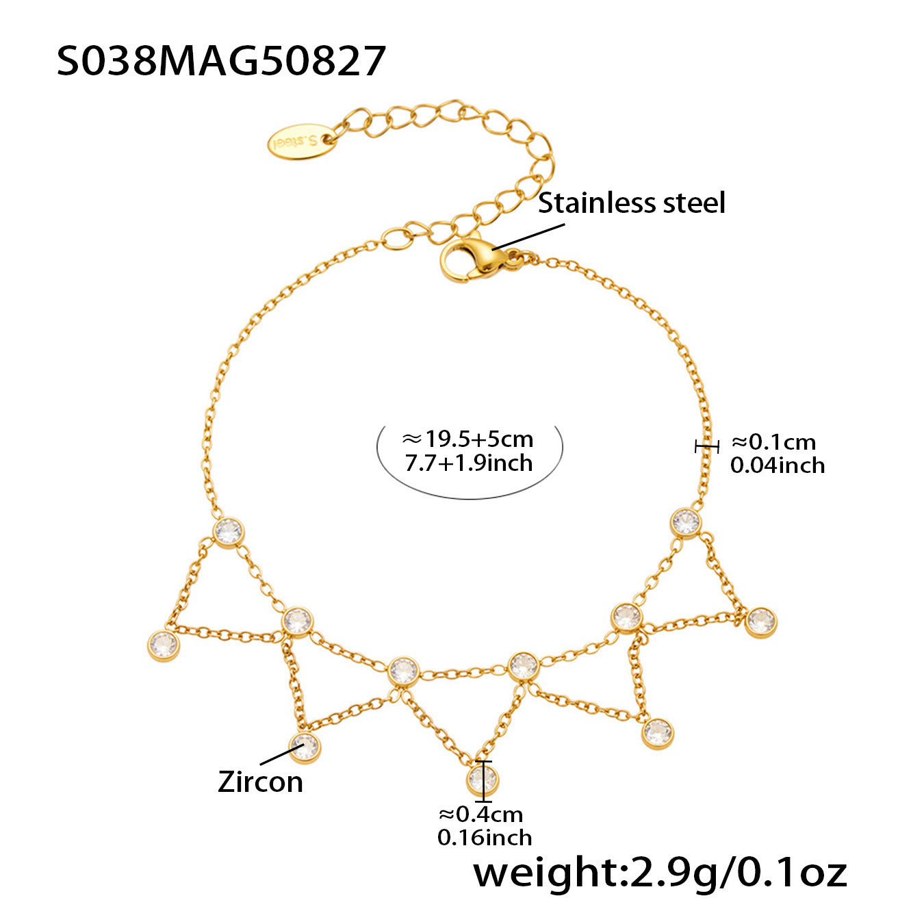 Starburst Dangle Charm Bracelet