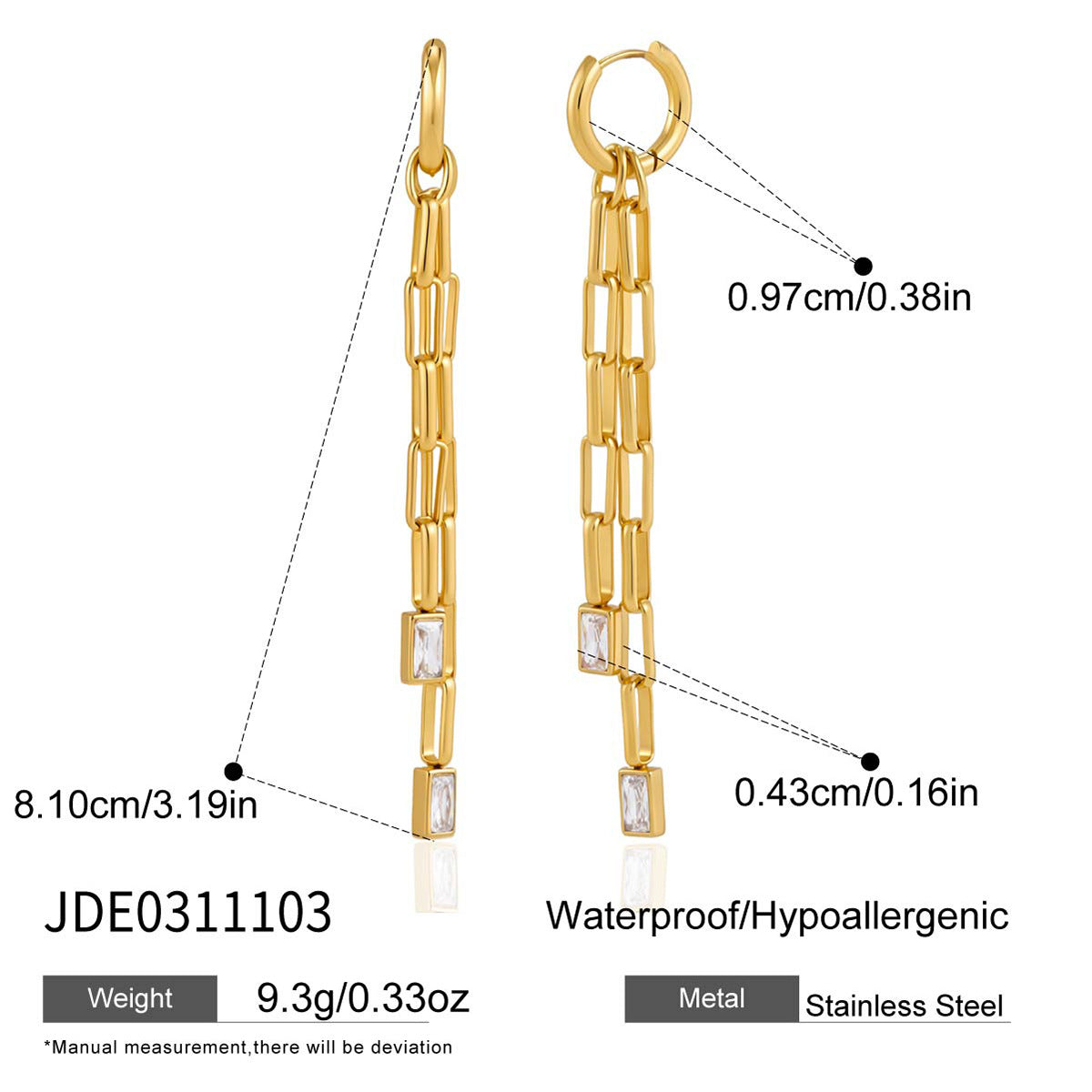 Minimalist Long Chain Earrings