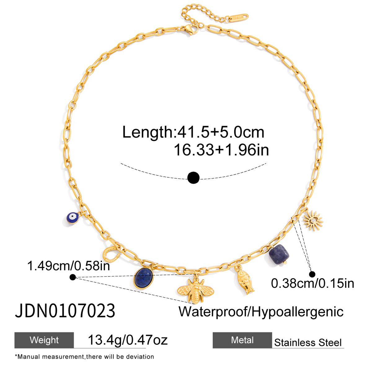 Evil Eye Titanium Steel Necklace