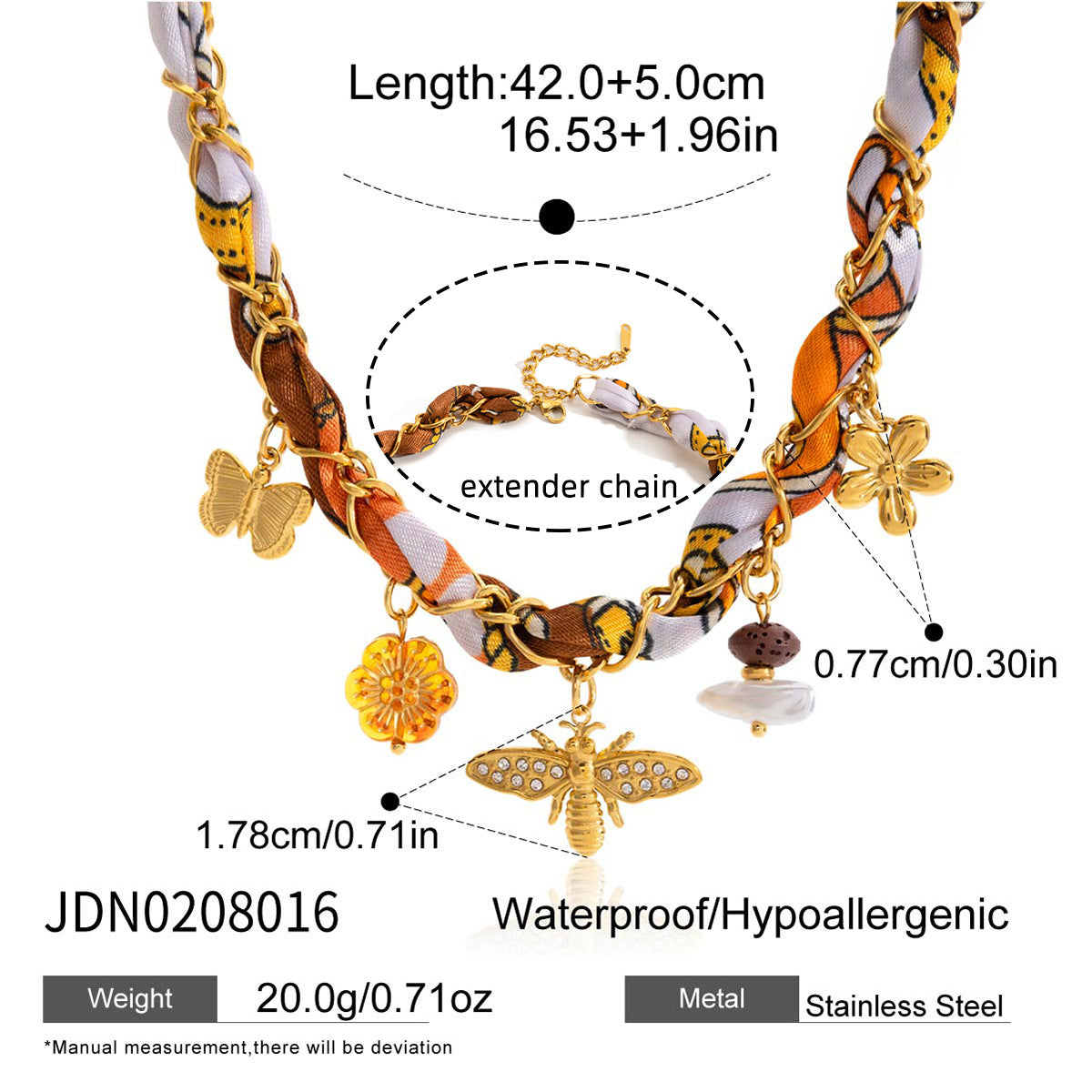 Minimalist Bee & Butterfly Nature Necklace