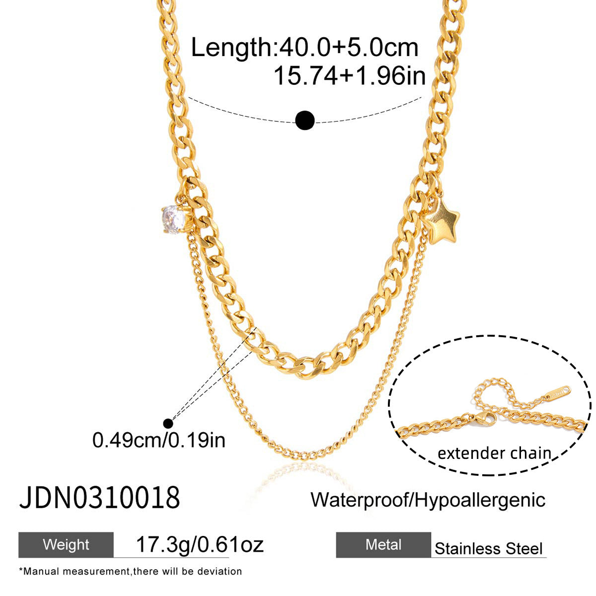 Sparkly Rhinestone Star Necklace