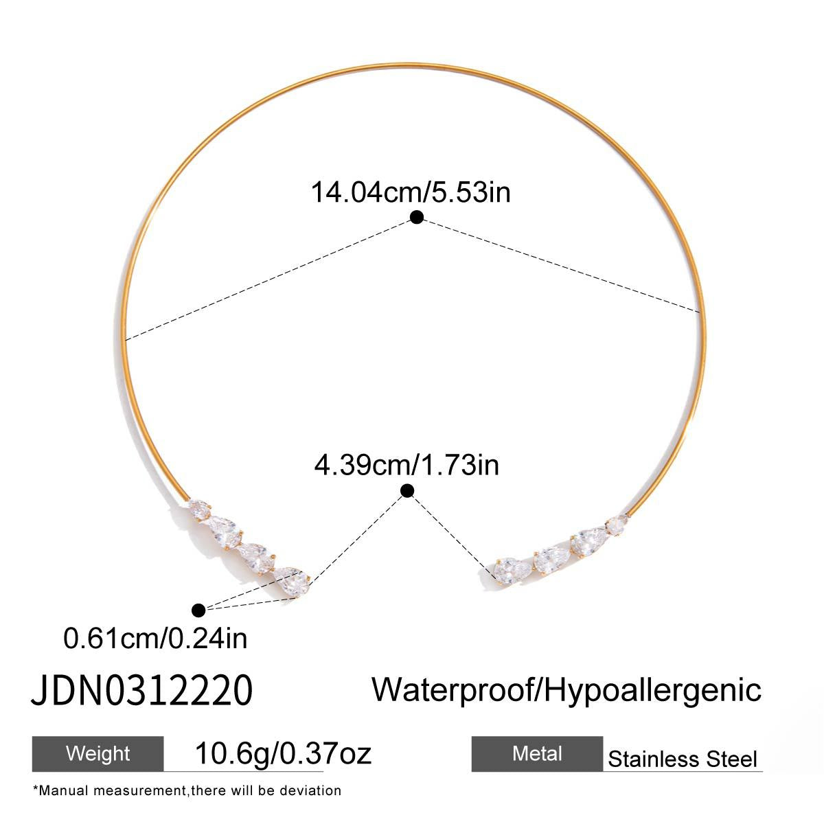 Teardrop Zircon Bangle and Necklace Set