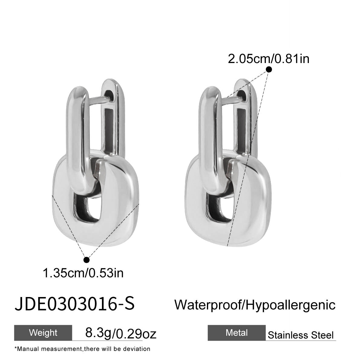 Waterproof Duo-Tone Geometric Studs