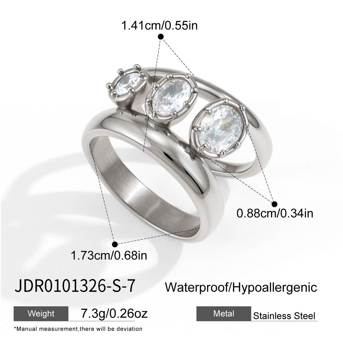 Minimalist Round Crystal Cuff Ring