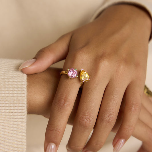 Teardrop Zircon Open Ring