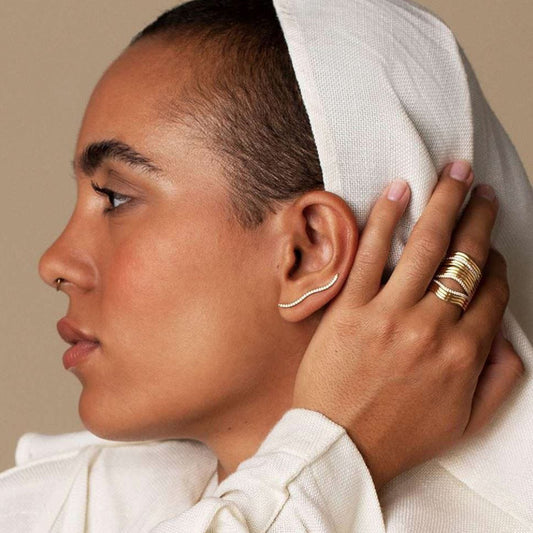 Rhinestone Wavy Earrings