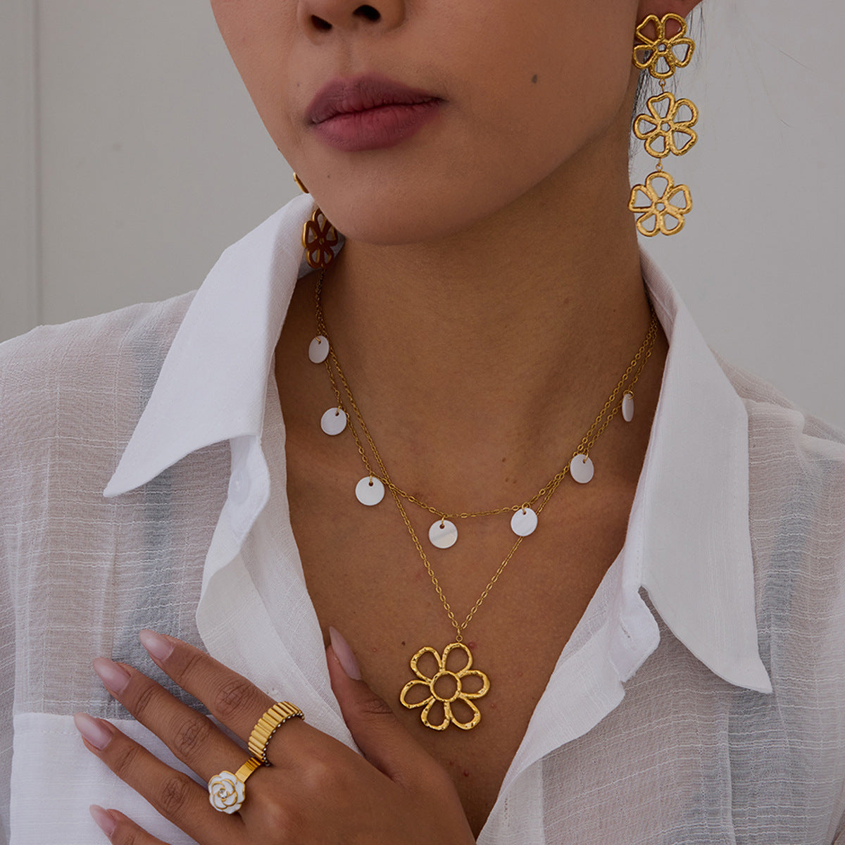 Flower Tassel Earrings