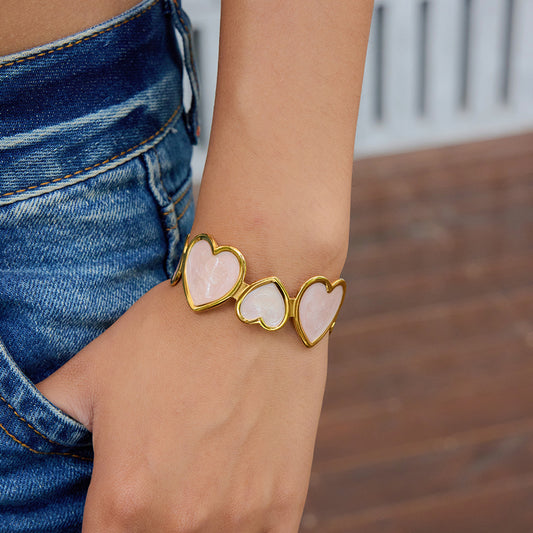 Enamel Heart Bangle