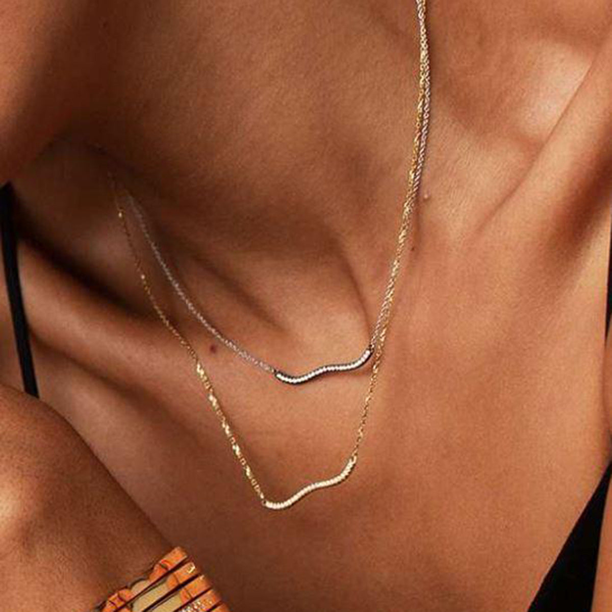 Rhinestone Wavy Earrings