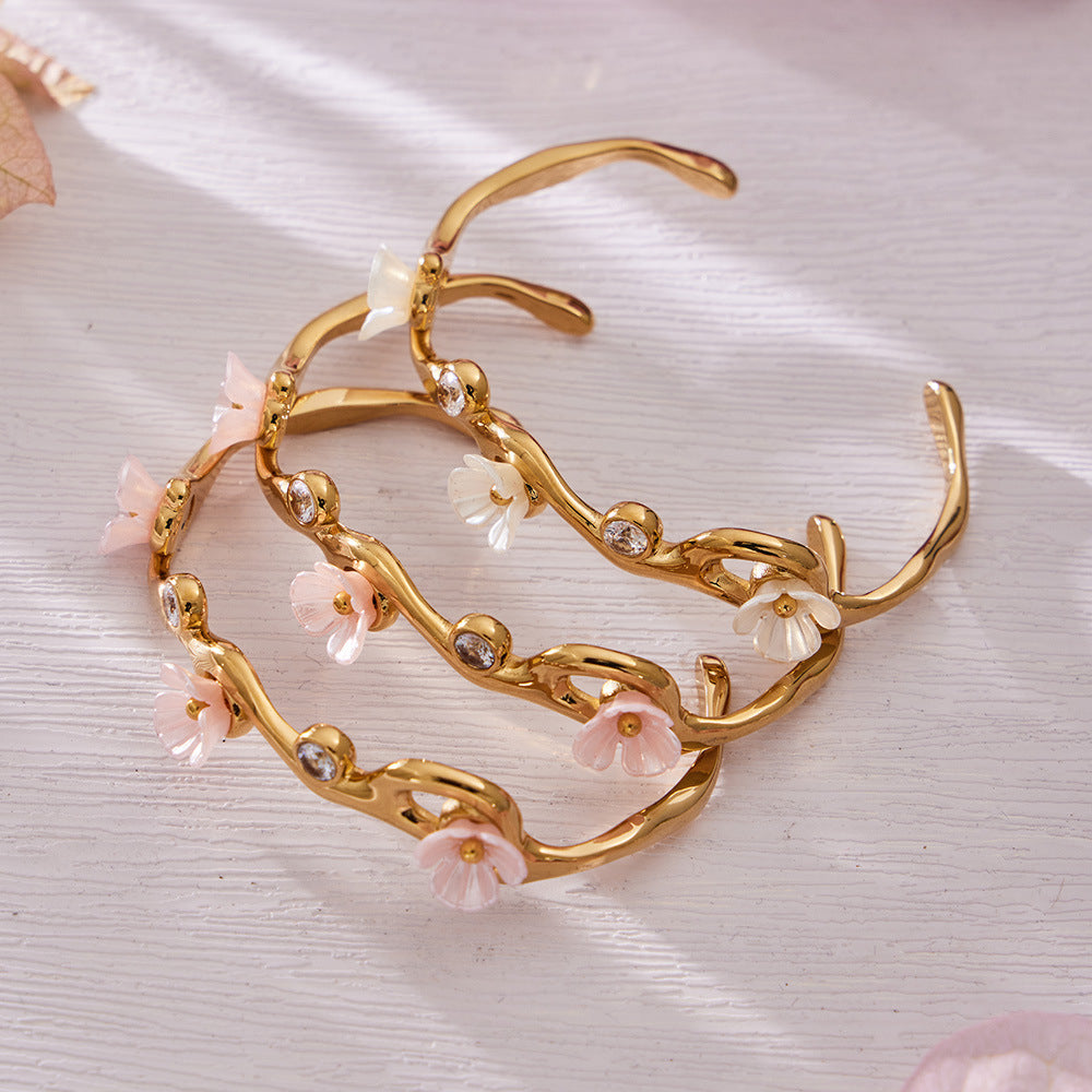Sakura Zircon Open Bangle
