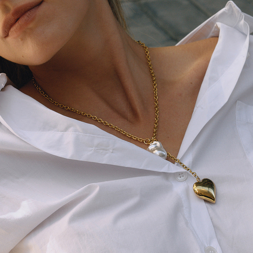 Faux Pearl Y-Shaped Long Necklace
