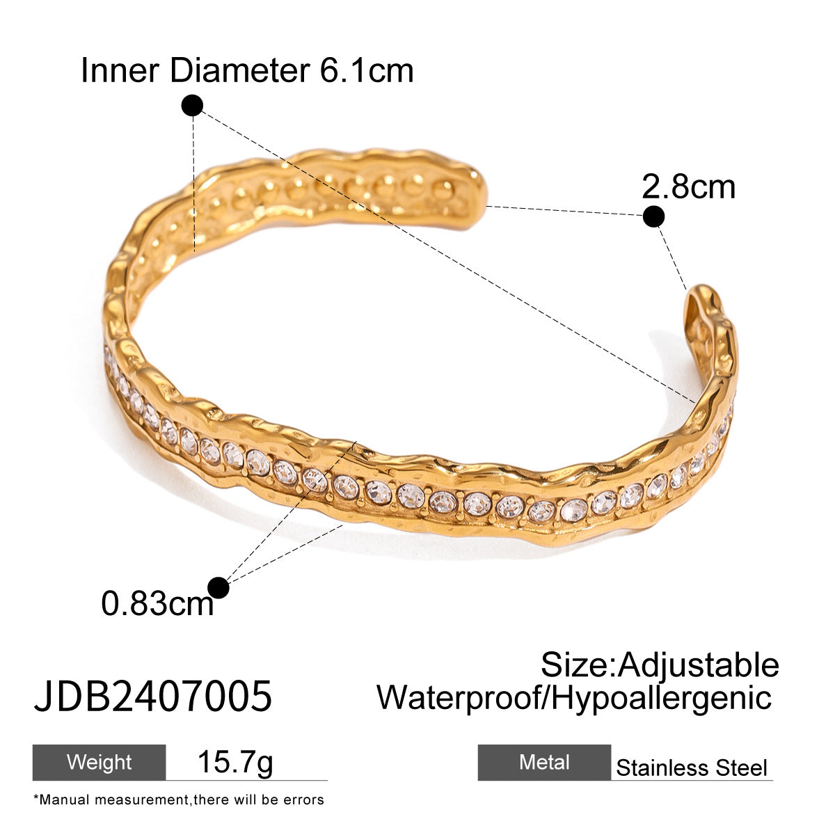 Zircon Open Cuff Bangle