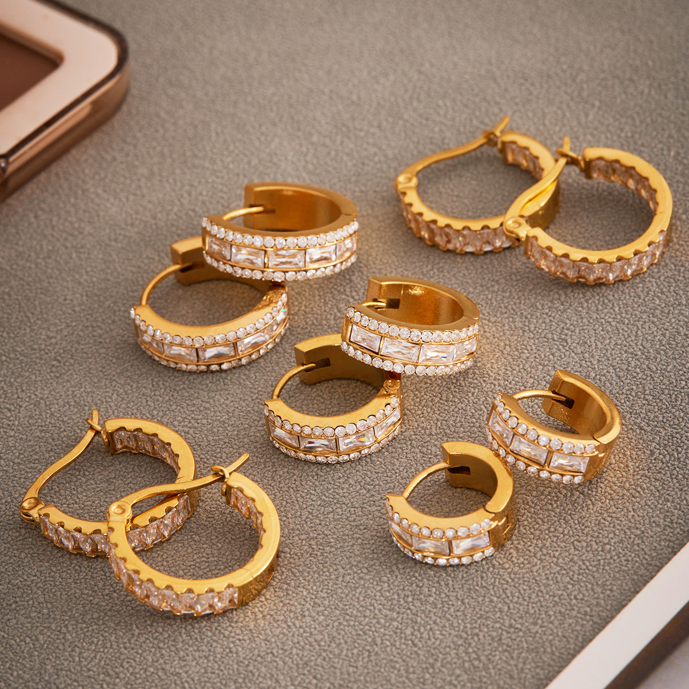 Zircon Earring Hoops