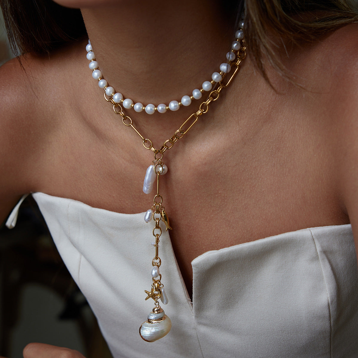 Conch Long Y-Necklace