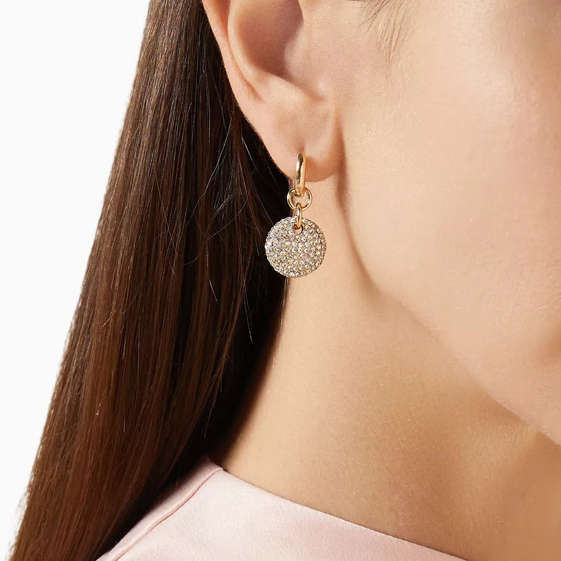 White Crystal Pendant Earrings