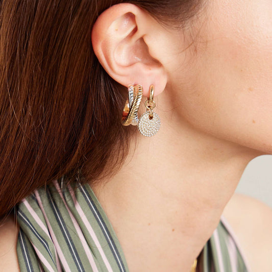 White Crystal Pendant Earrings