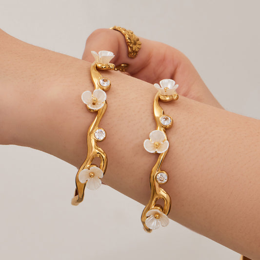 Sakura Zircon Open Bangle