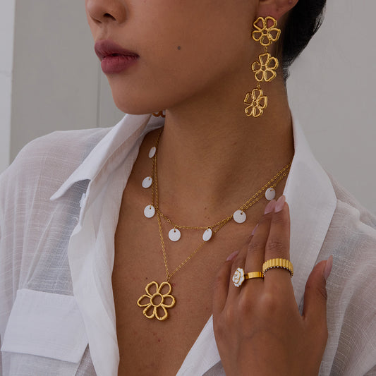 Flower Tassel Earrings