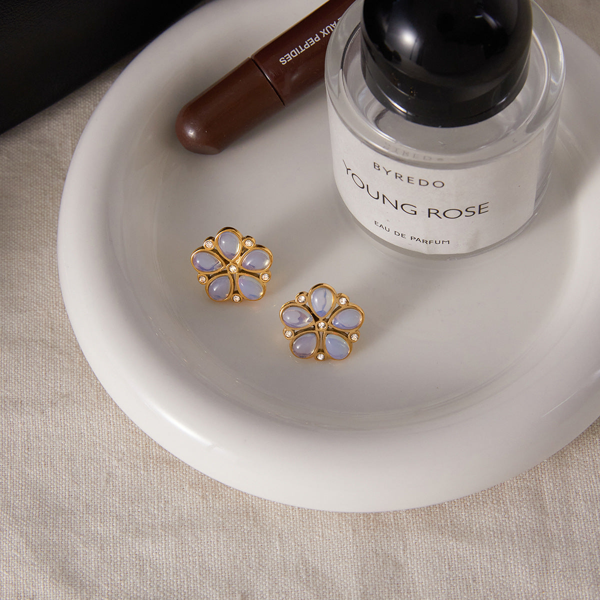 Natural Stone Flower Earrings