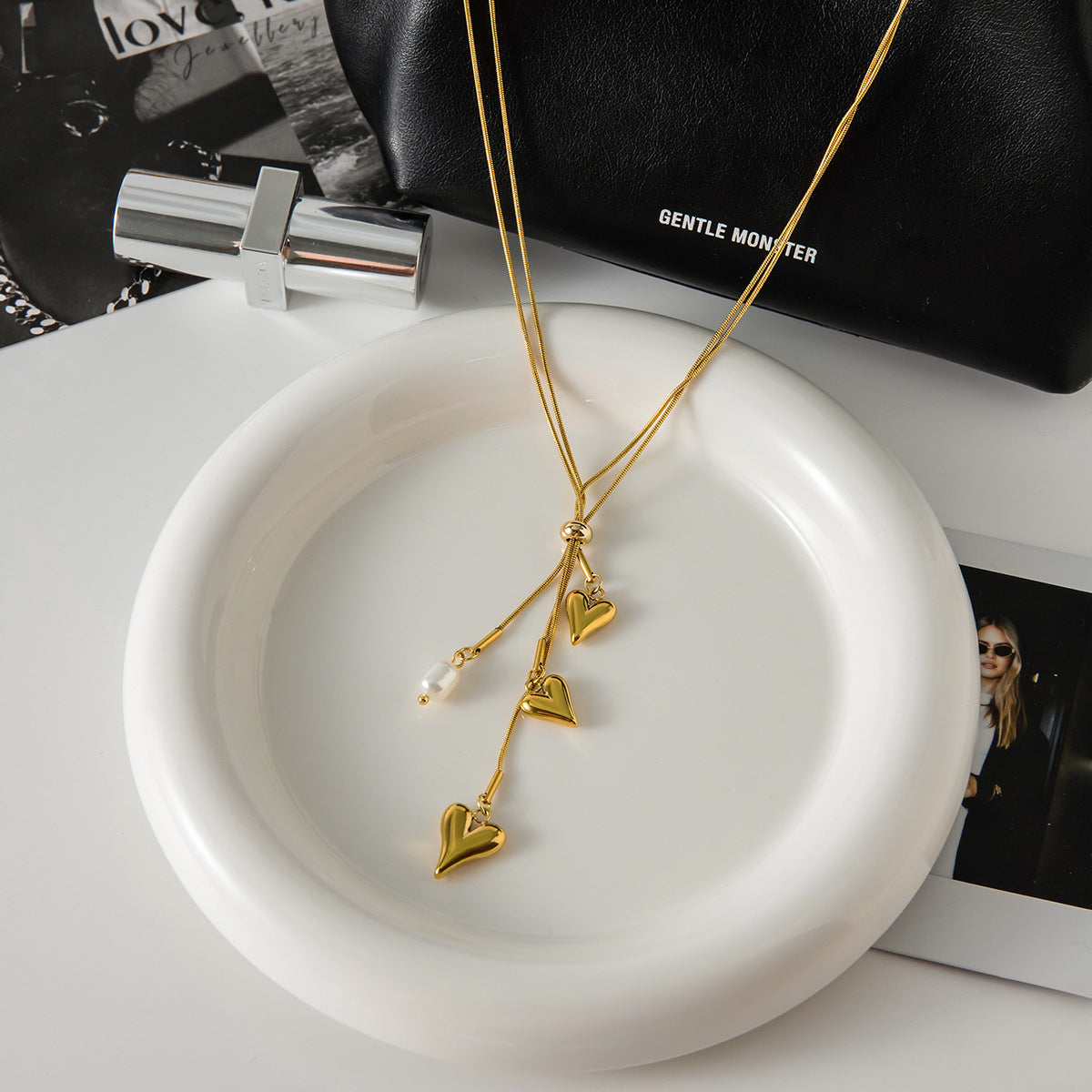 Heart Tassel Y-Shaped Long Necklace