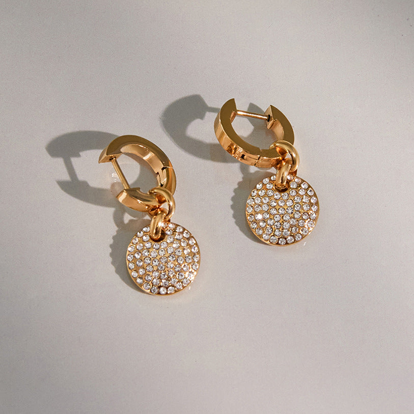 White Crystal Pendant Earrings