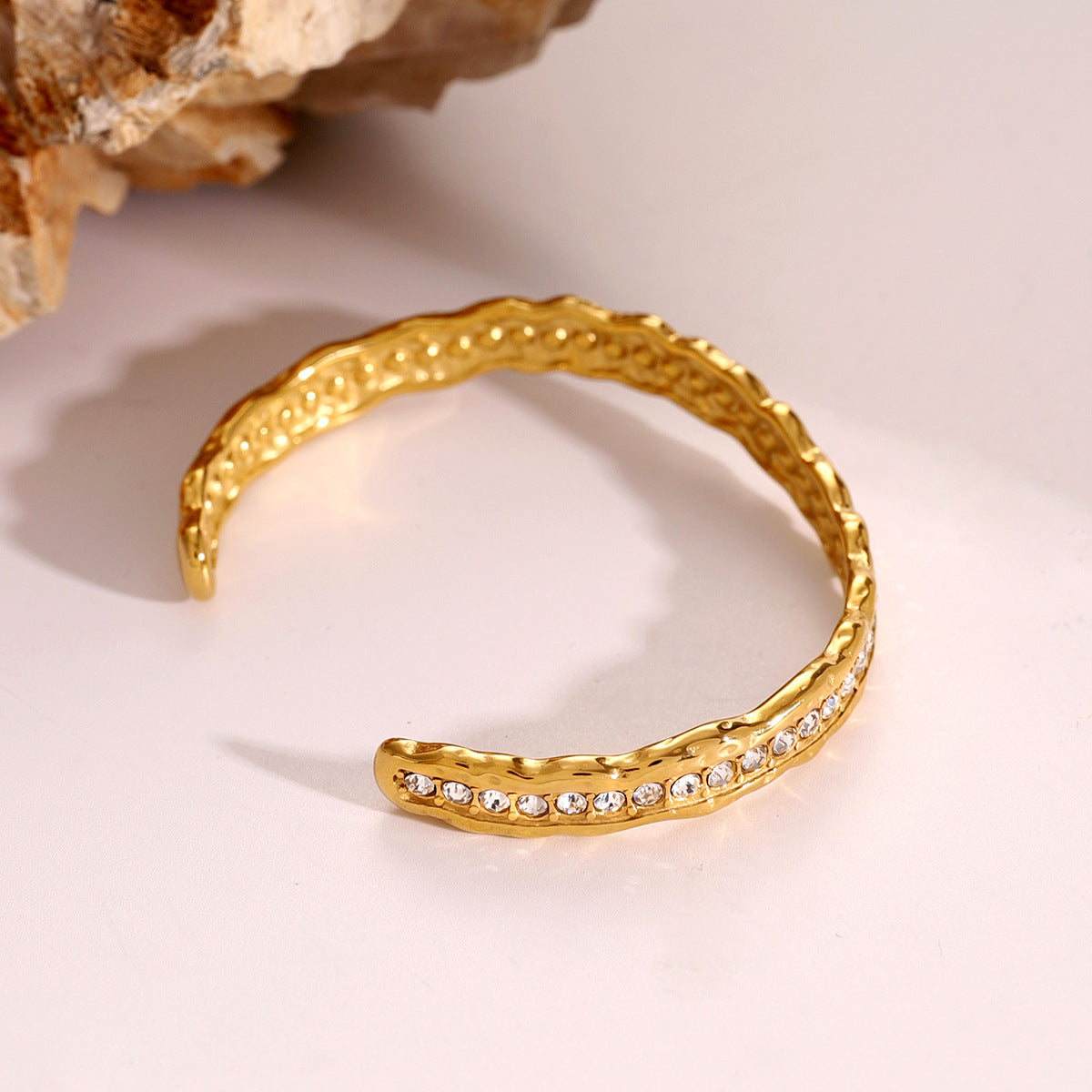 Zircon Open Cuff Bangle