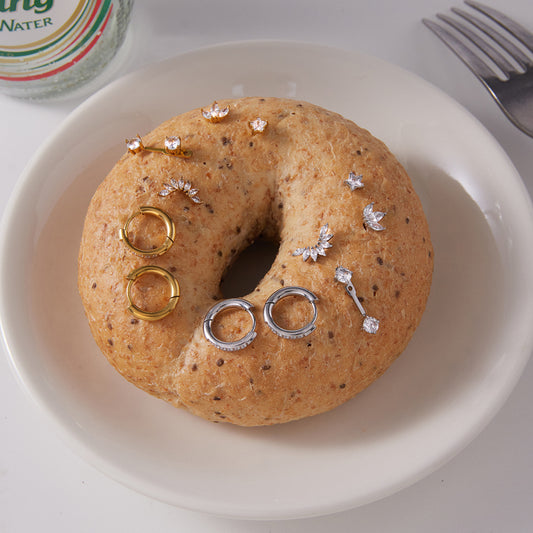 Multi-Pair Stainless Steel Zircon Earrings Set