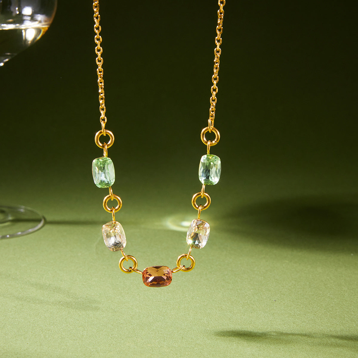 Colorful Crystal Zircon Necklace